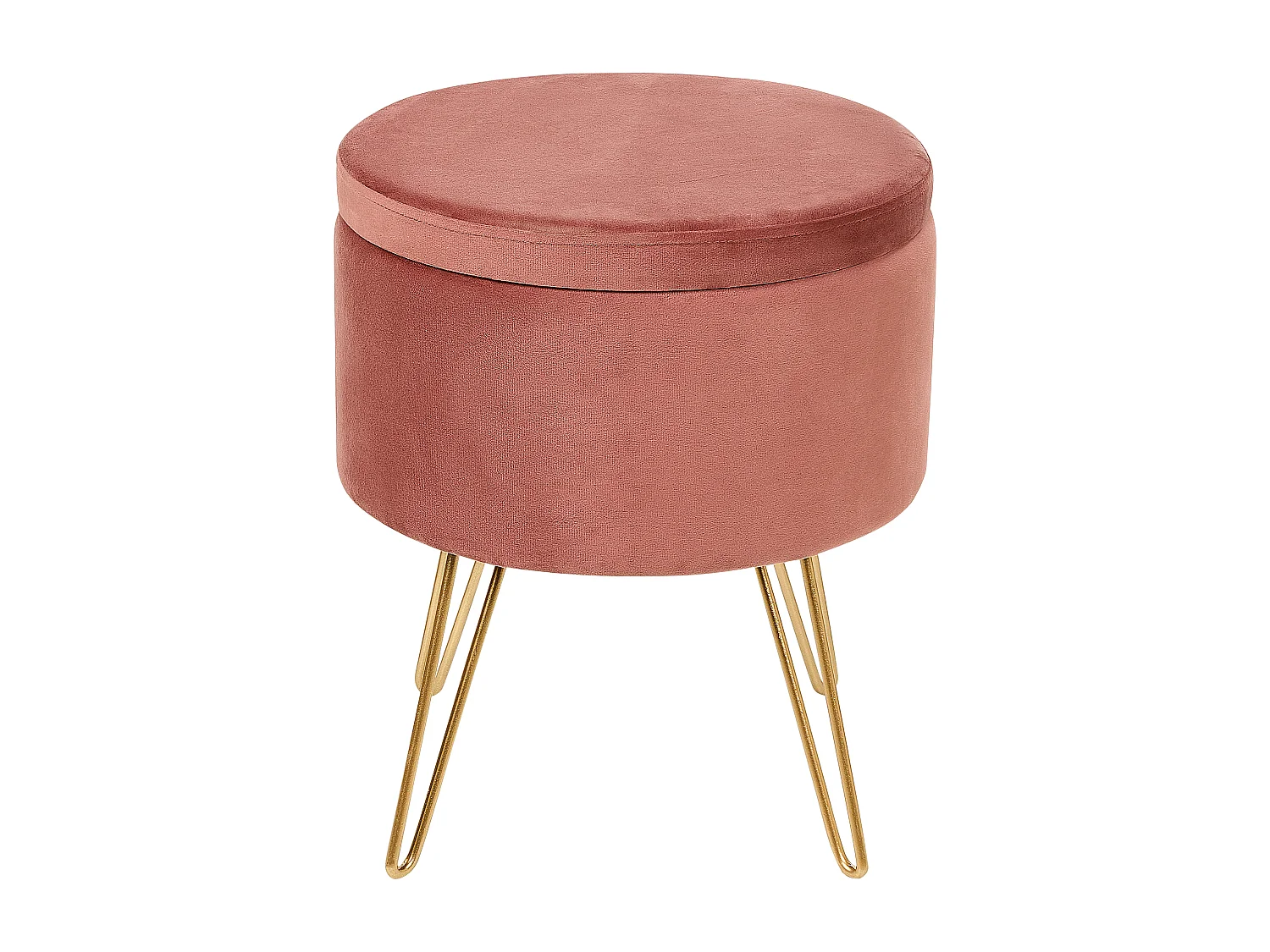 Pouf de rangement SILAS Velours Rose