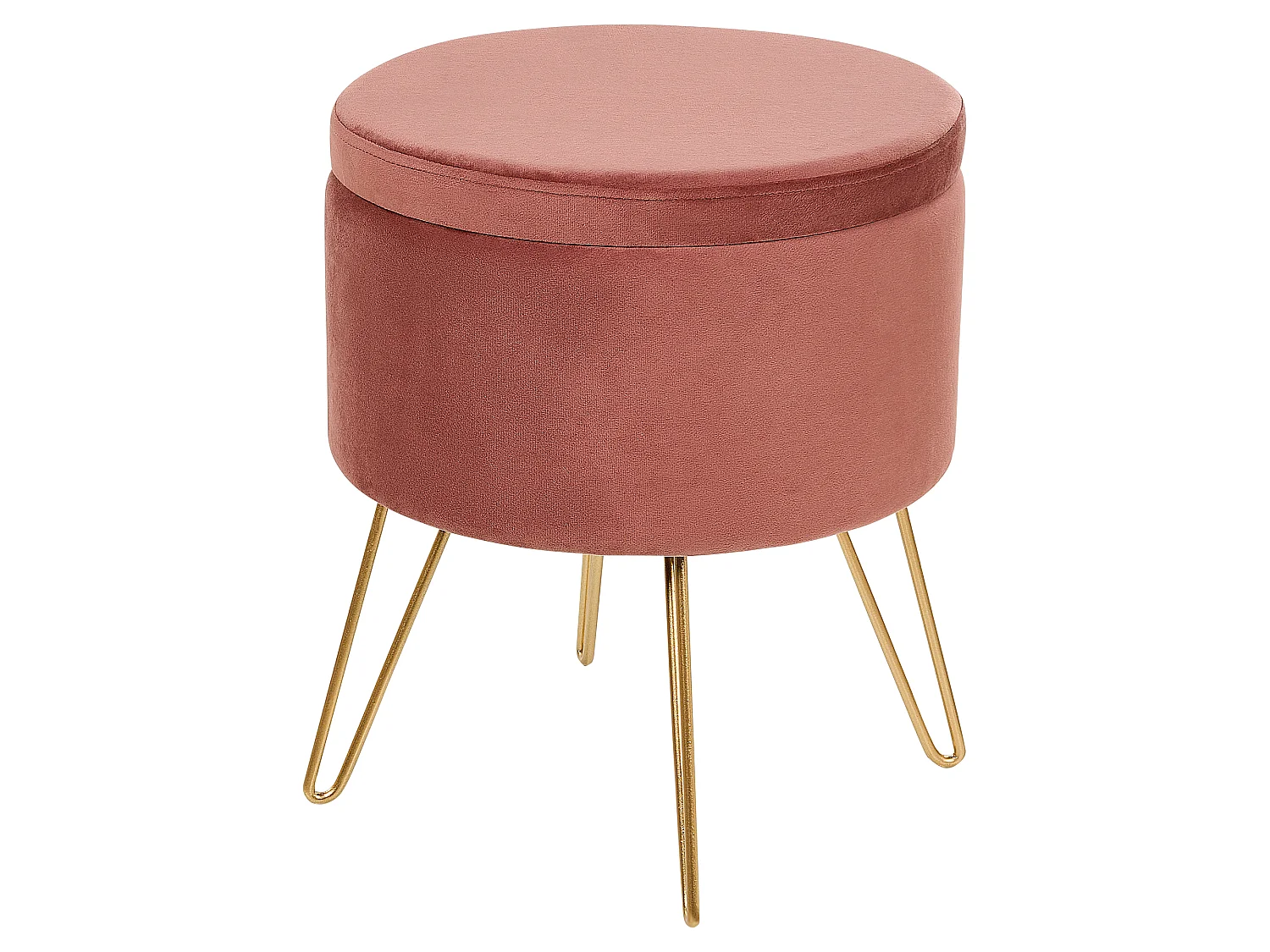 Poef met opbergruimte SILAS Fluweel Roze 42 cm 42 cm 44 cm