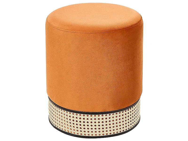 Pouf YANKTON Samtstoff Orange 35 cm 35 cm 42 cm