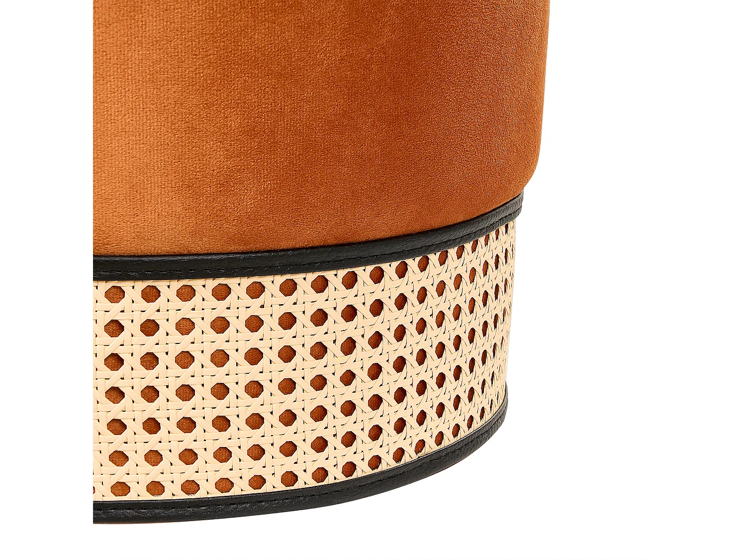 Pouf YANKTON Velours Orange