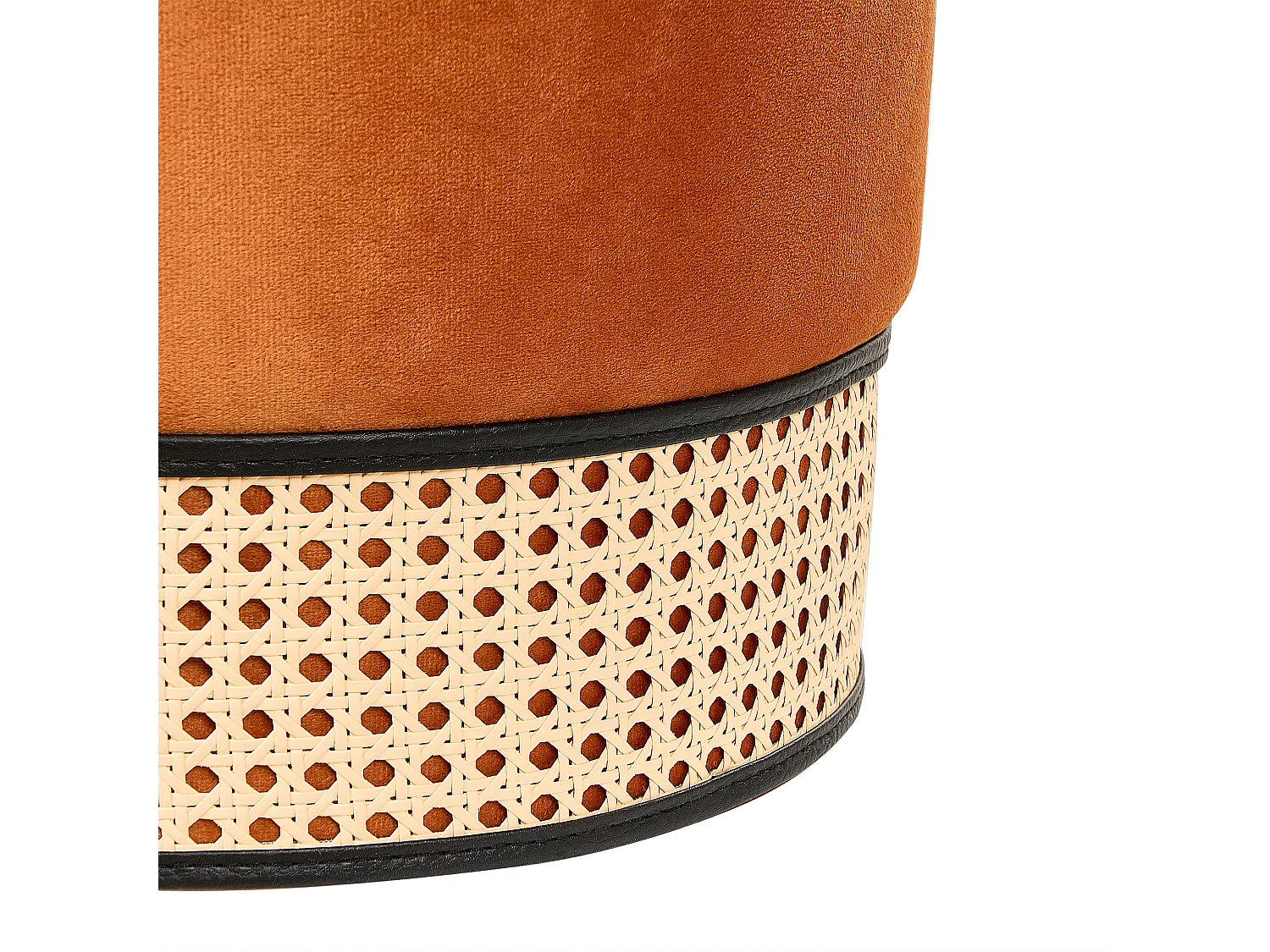 Pouf YANKTON Velours Orange