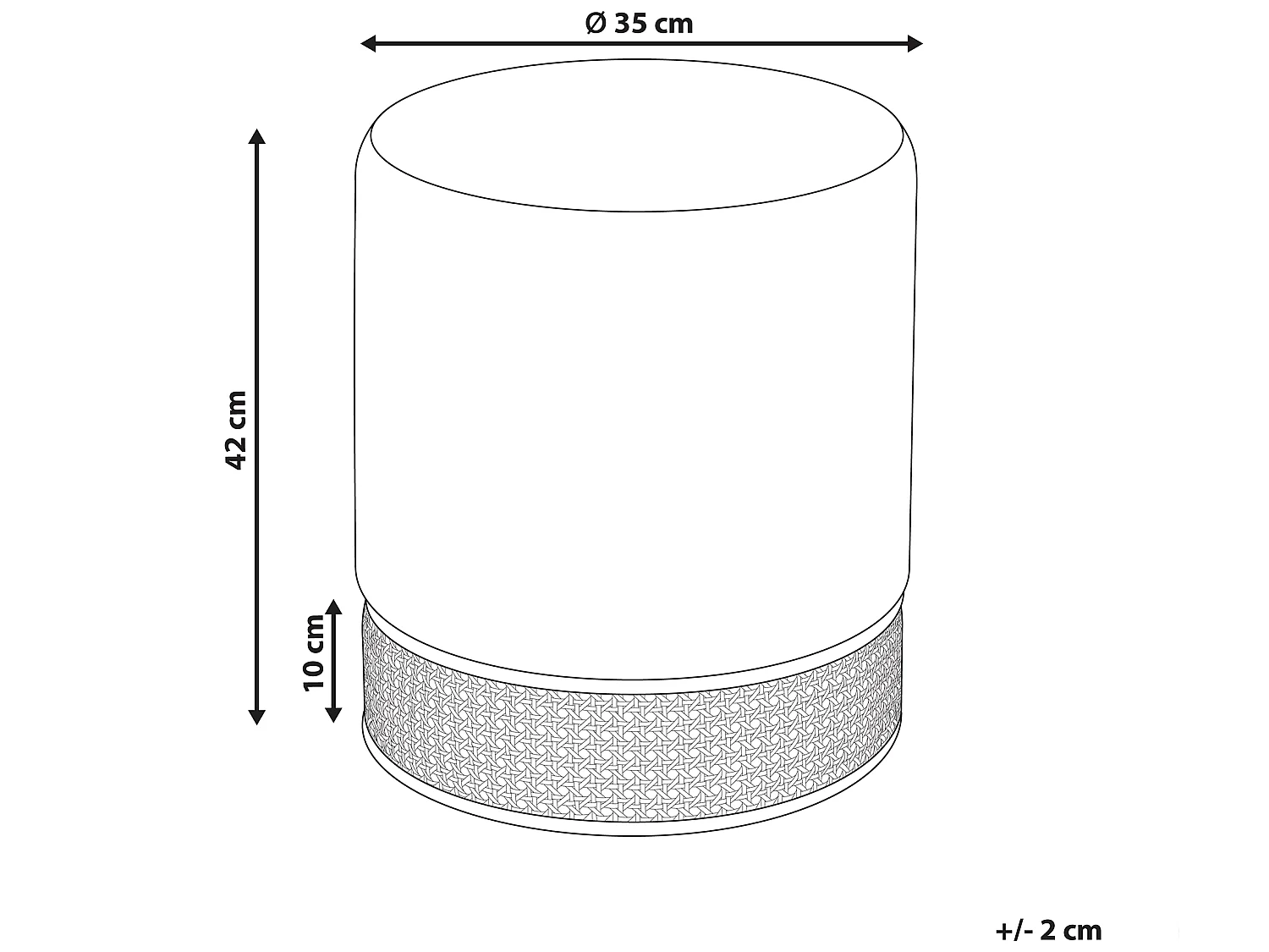 Pouf YANKTON Velours Orange