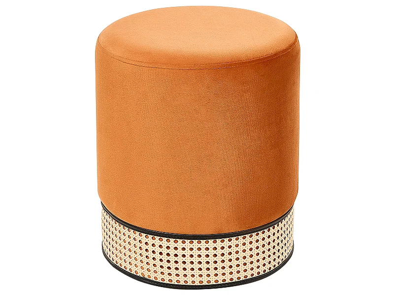 Pouf YANKTON Velluto Arancione 35 cm 35 cm 42 cm