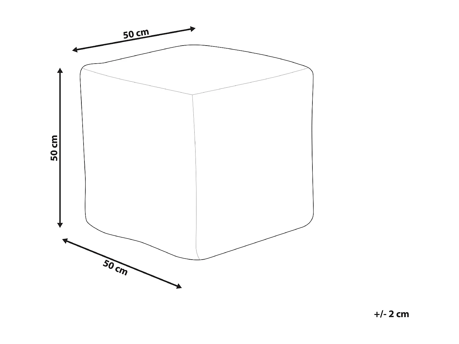 Puf SANAWAN Wiskoza Złoty brąz 50 cm 50 cm 50 cm