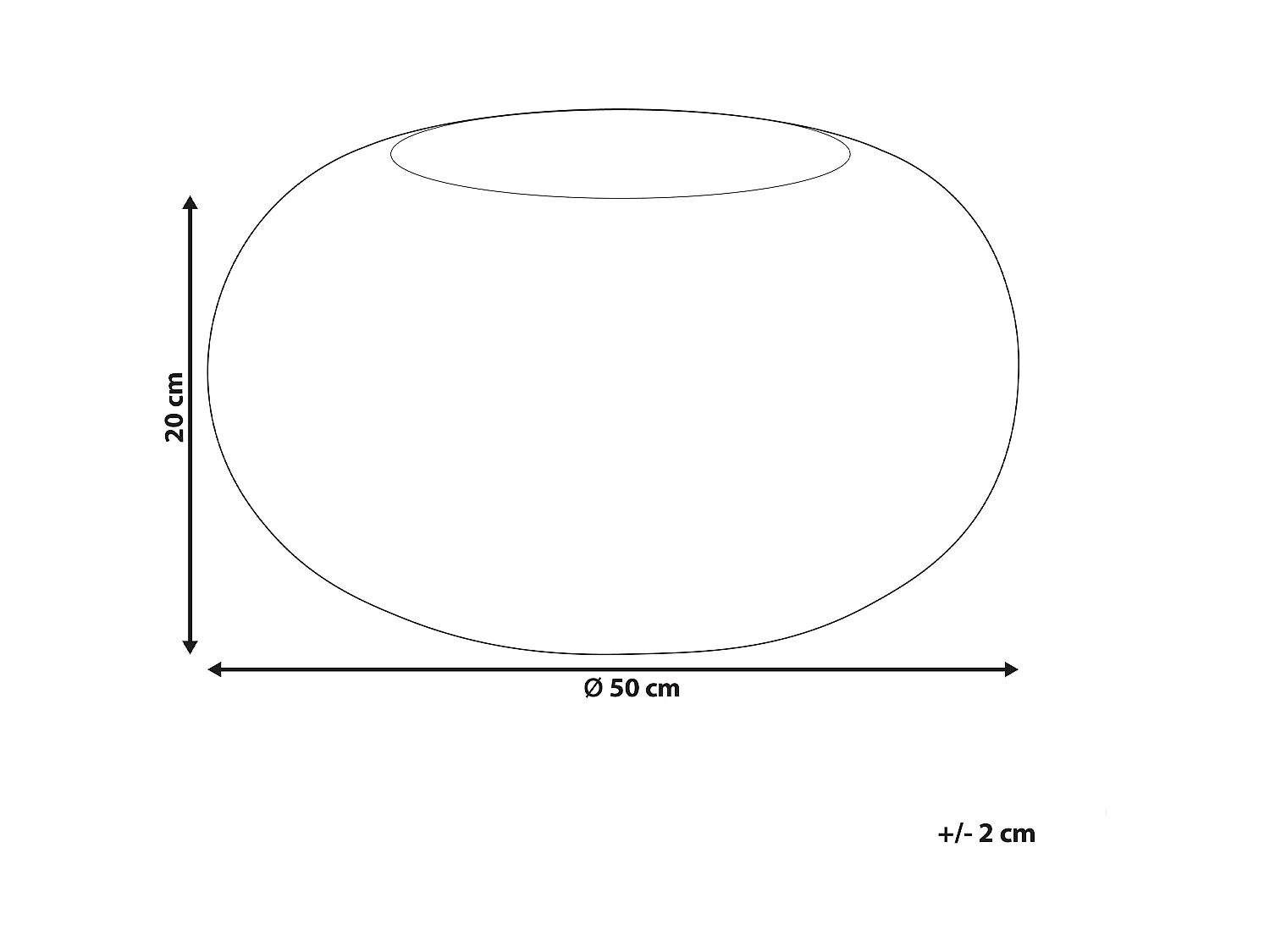 Poef TIFELT Jute Zwart 50 cm 50 cm 20 cm