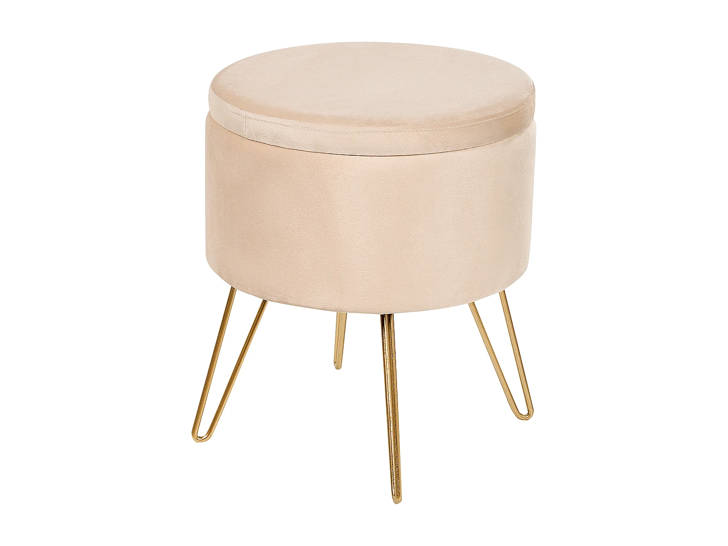 Pouf contenitore SILAS Velluto Crema 42 cm 42 cm 44 cm