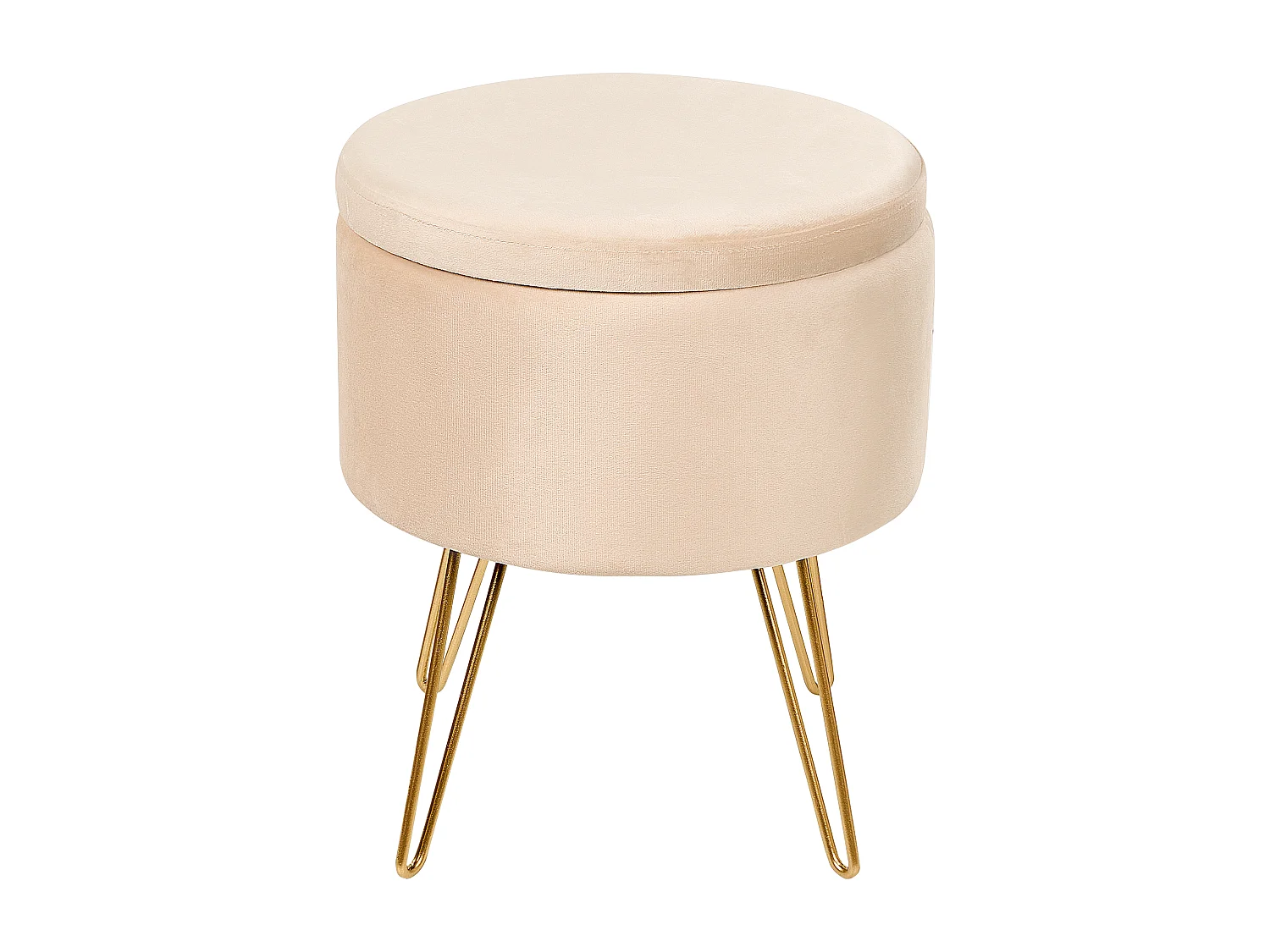 Pouf contenitore SILAS Velluto Crema 42 cm 42 cm 44 cm