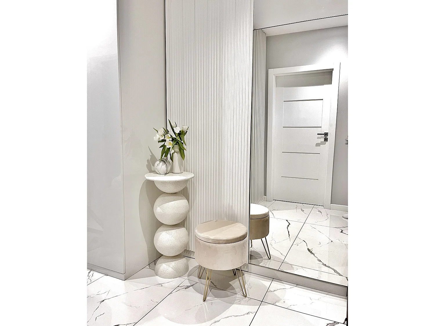 Pouf contenitore SILAS Velluto Crema 42 cm 42 cm 44 cm