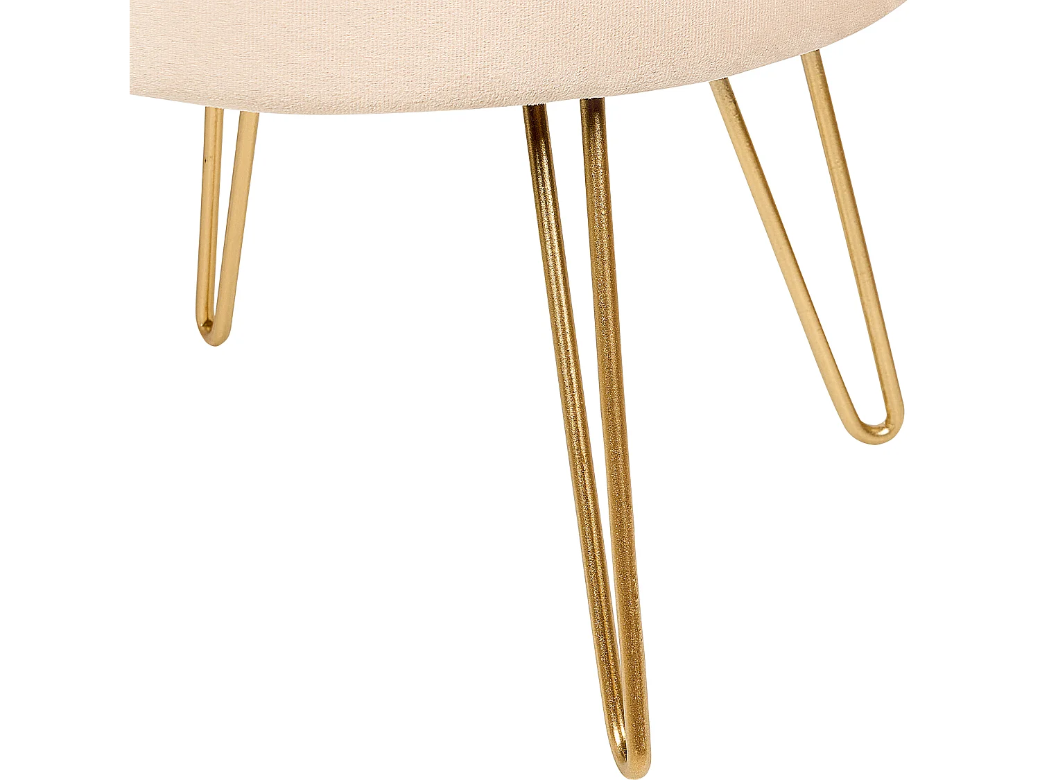 Pouf de rangement SILAS Velours Beige clair