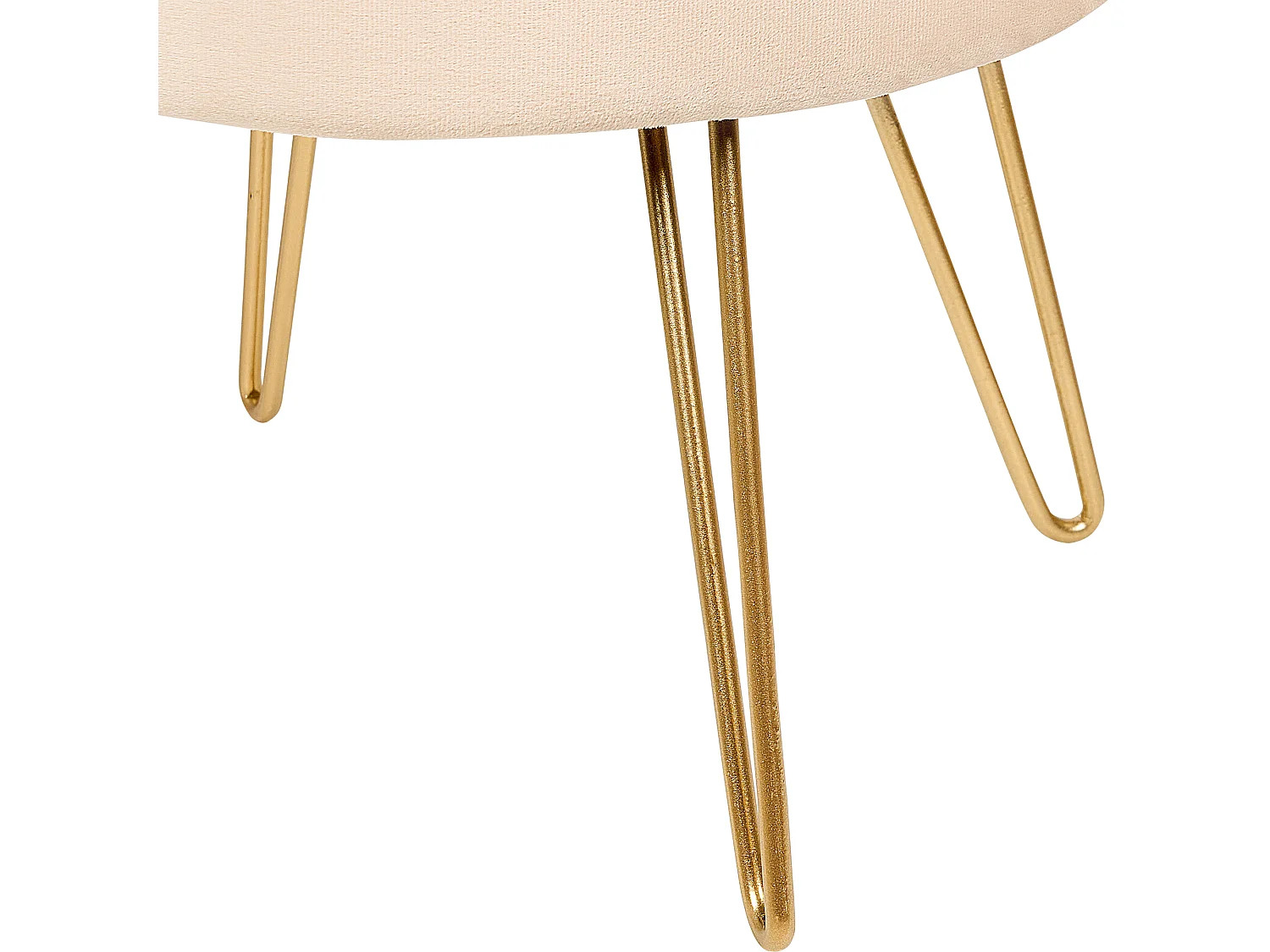 Pouf mit Stauraum SILAS Samtstoff Creme 42 cm 42 cm 44 cm