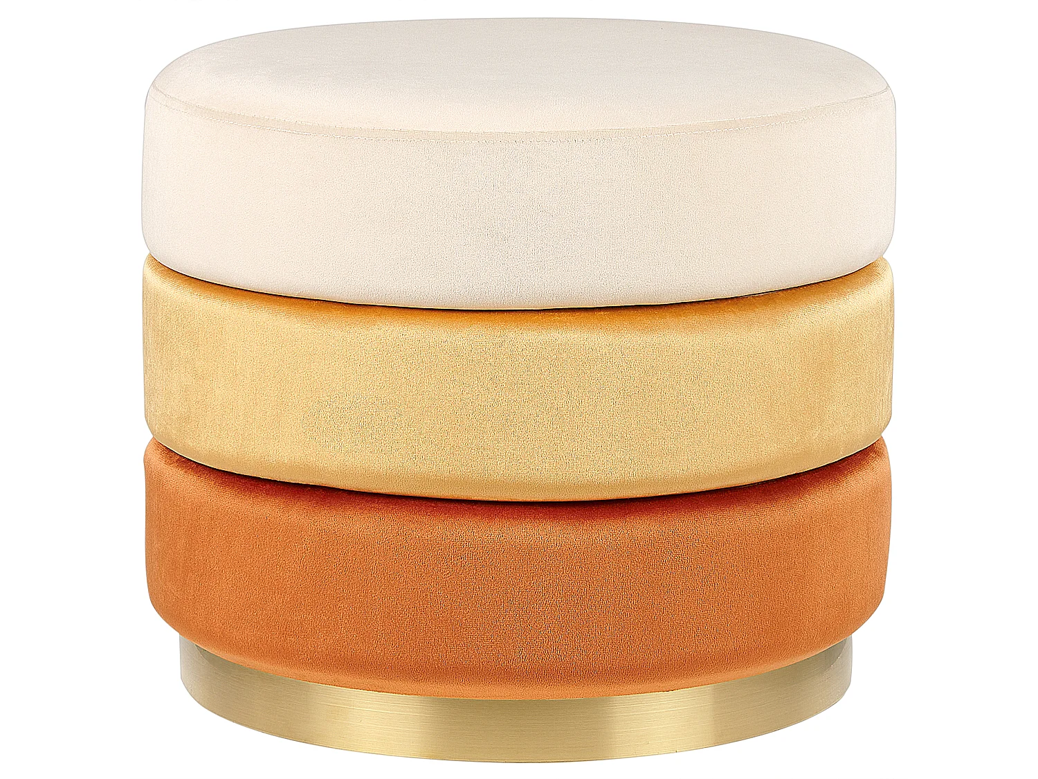 Pouf LOUIN Velours Orange 48 cm 48 cm 41 cm