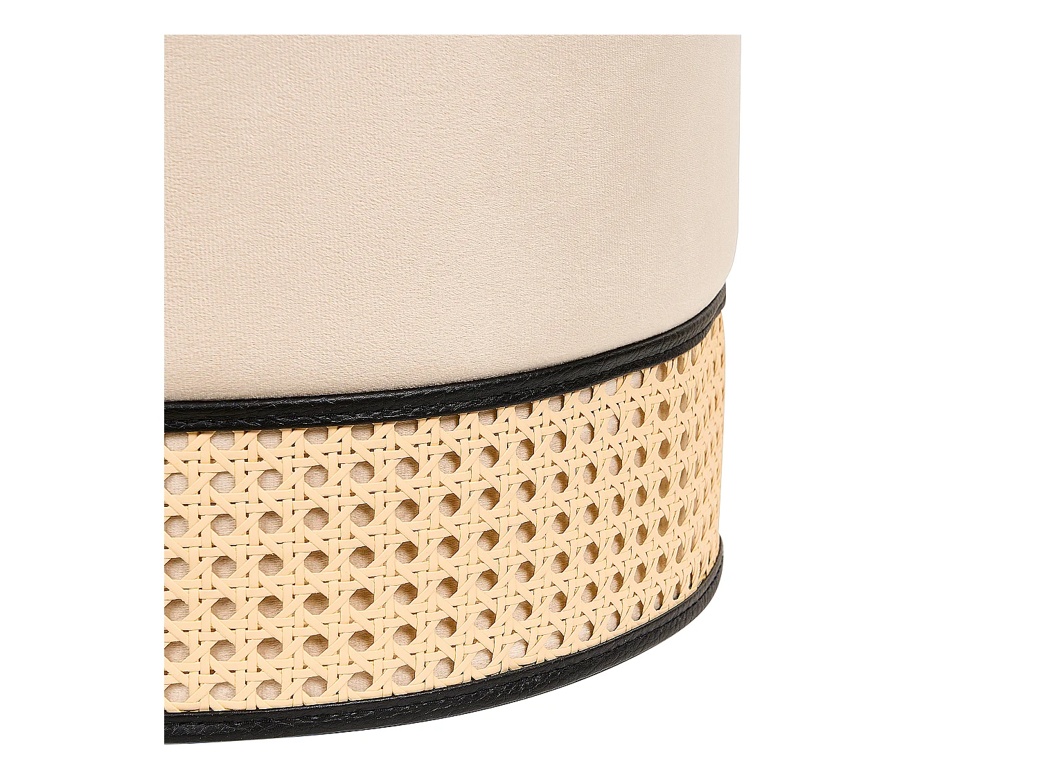 Pouf YANKTON Velours Beige clair