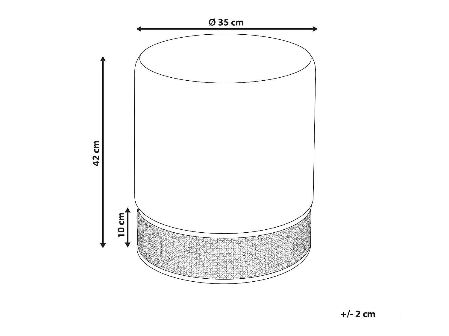 Pouf YANKTON Velours Beige clair