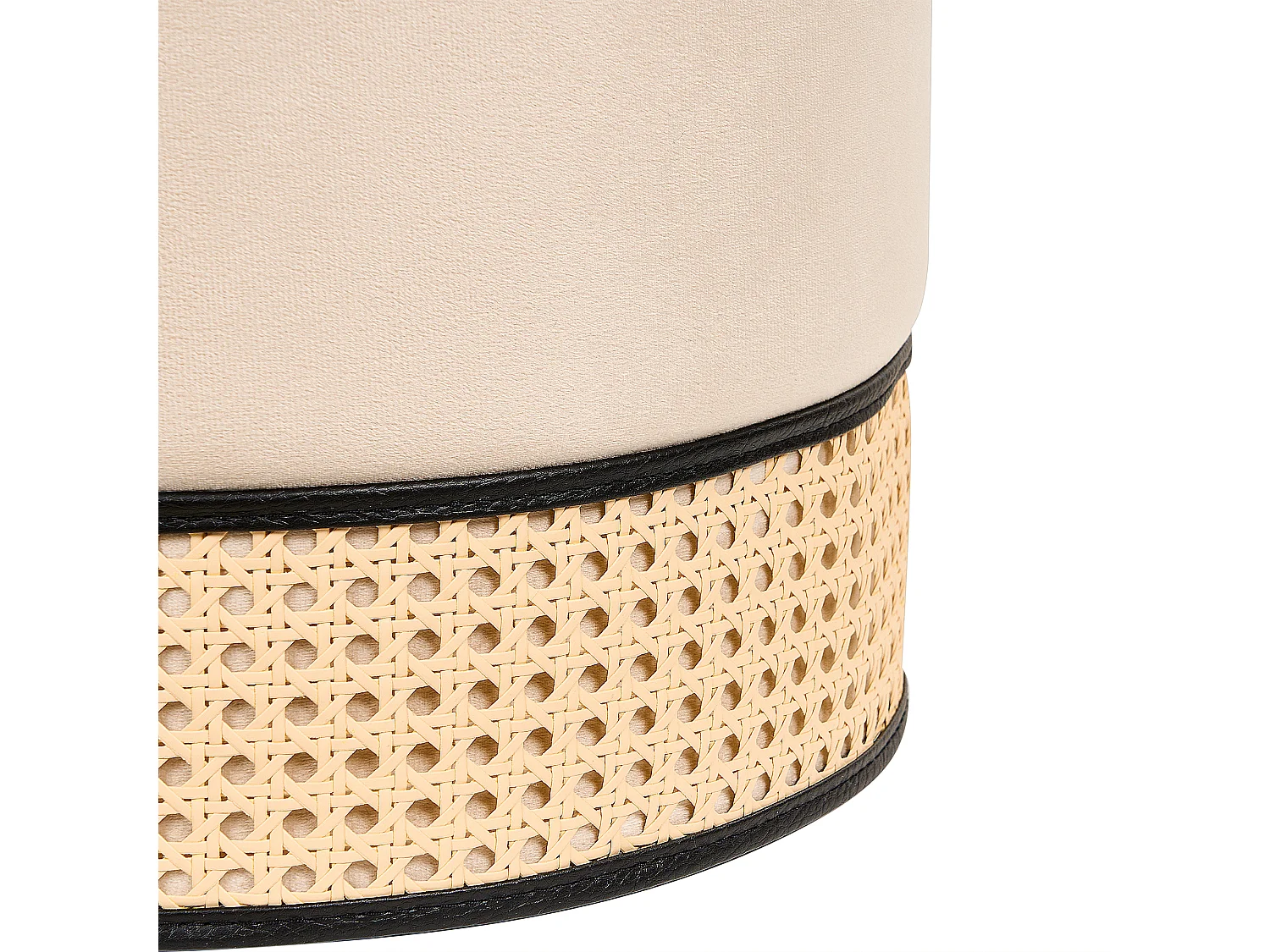 Pouf YANKTON Velours Beige clair