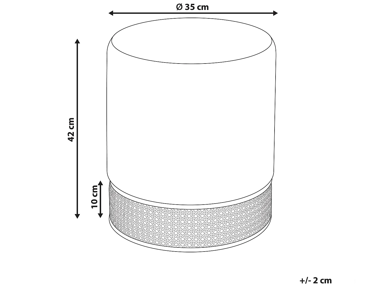 Pouf YANKTON Velours Beige clair