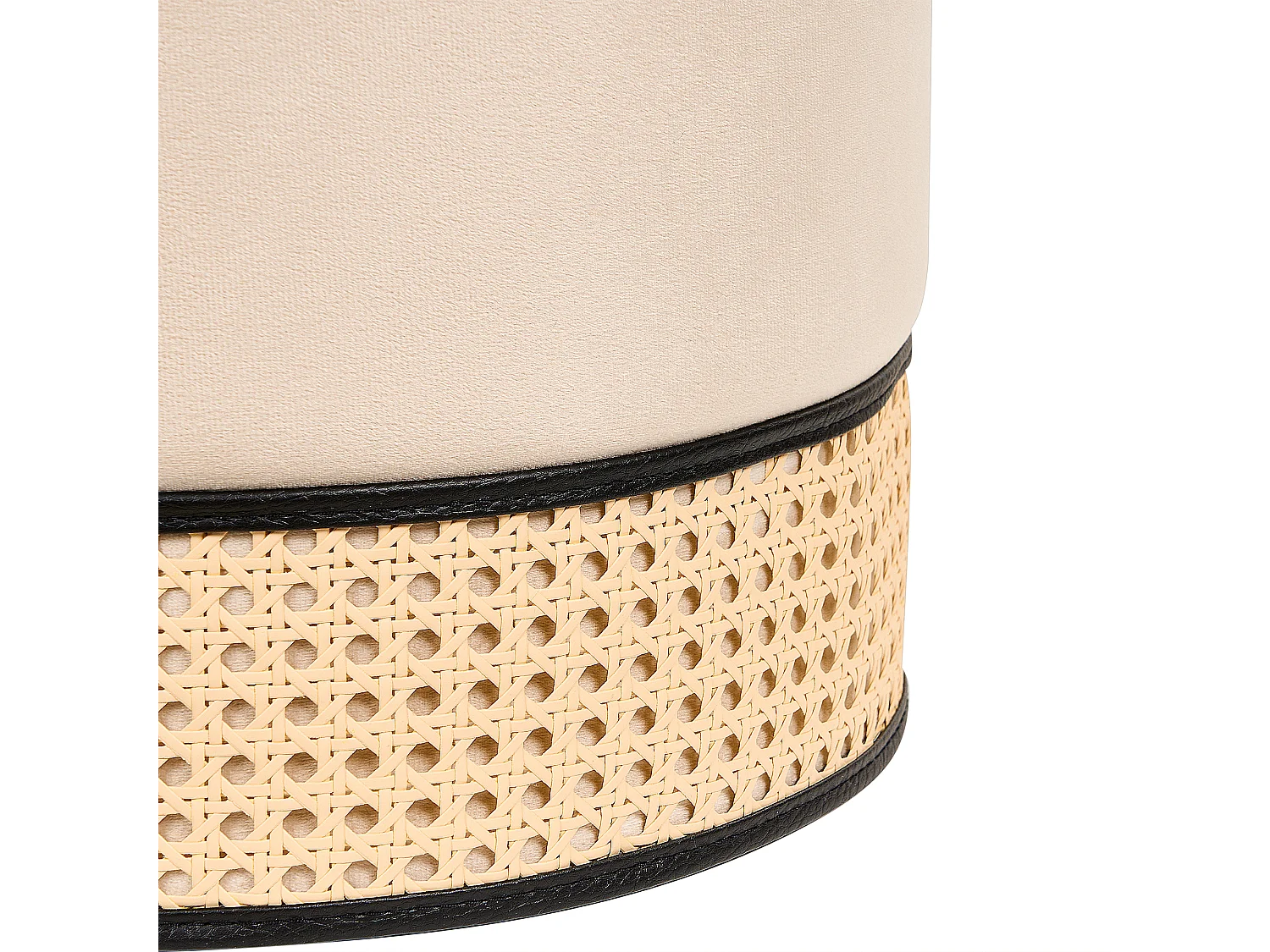 Poef YANKTON Fluweel Beige 35 cm 35 cm 42 cm