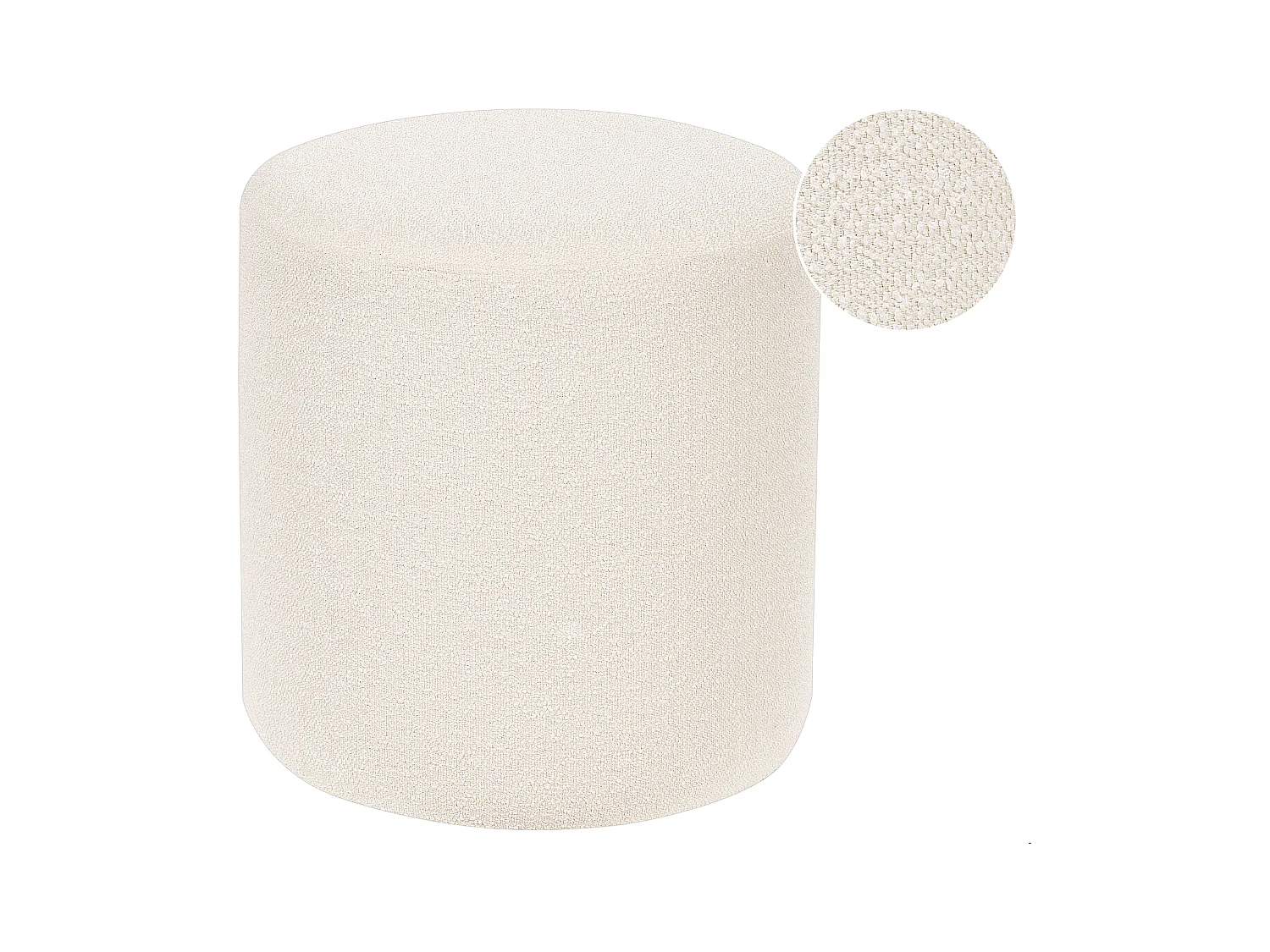 Poef MOAB Bouclé Wit 39 cm 39 cm 41 cm