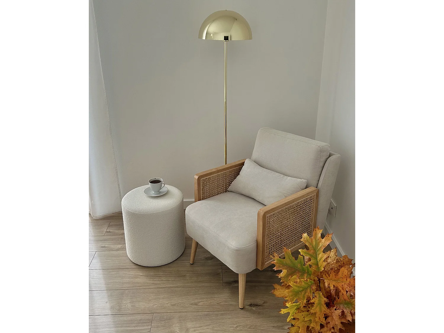Pouf MOAB Bouclé Bianco 39 cm 39 cm 41 cm