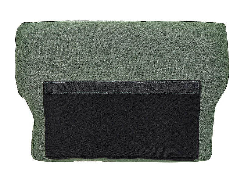 Moderner Retro-Sessel aus Stoff grün mit Metallbeinen schwarz Vietas