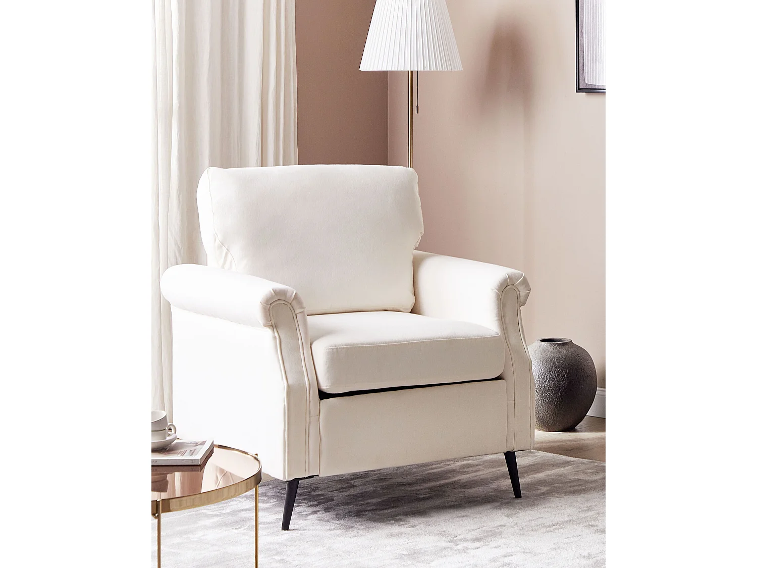 Fauteuil VIETAS Tissu Blanc