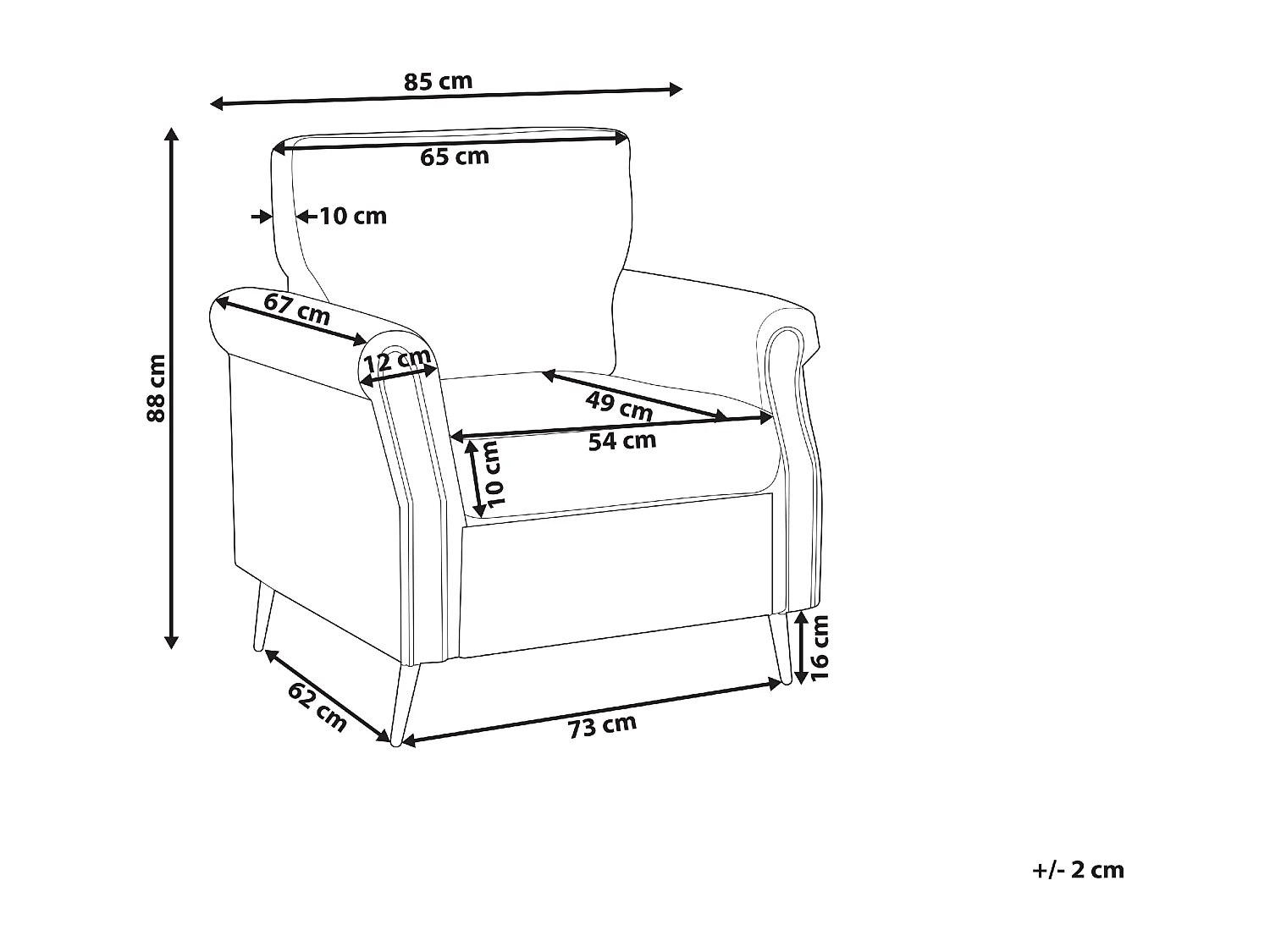 Fauteuil VIETAS Tissu Blanc
