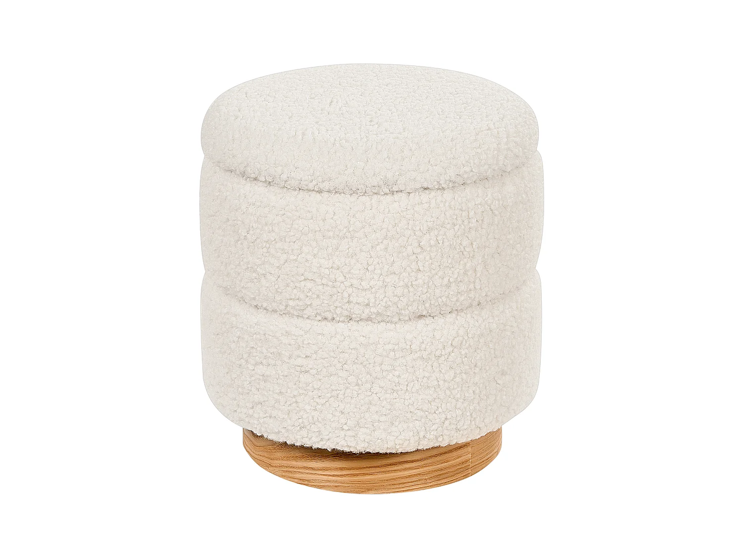 Pouf de rangement OGDEN Bouclé Blanc