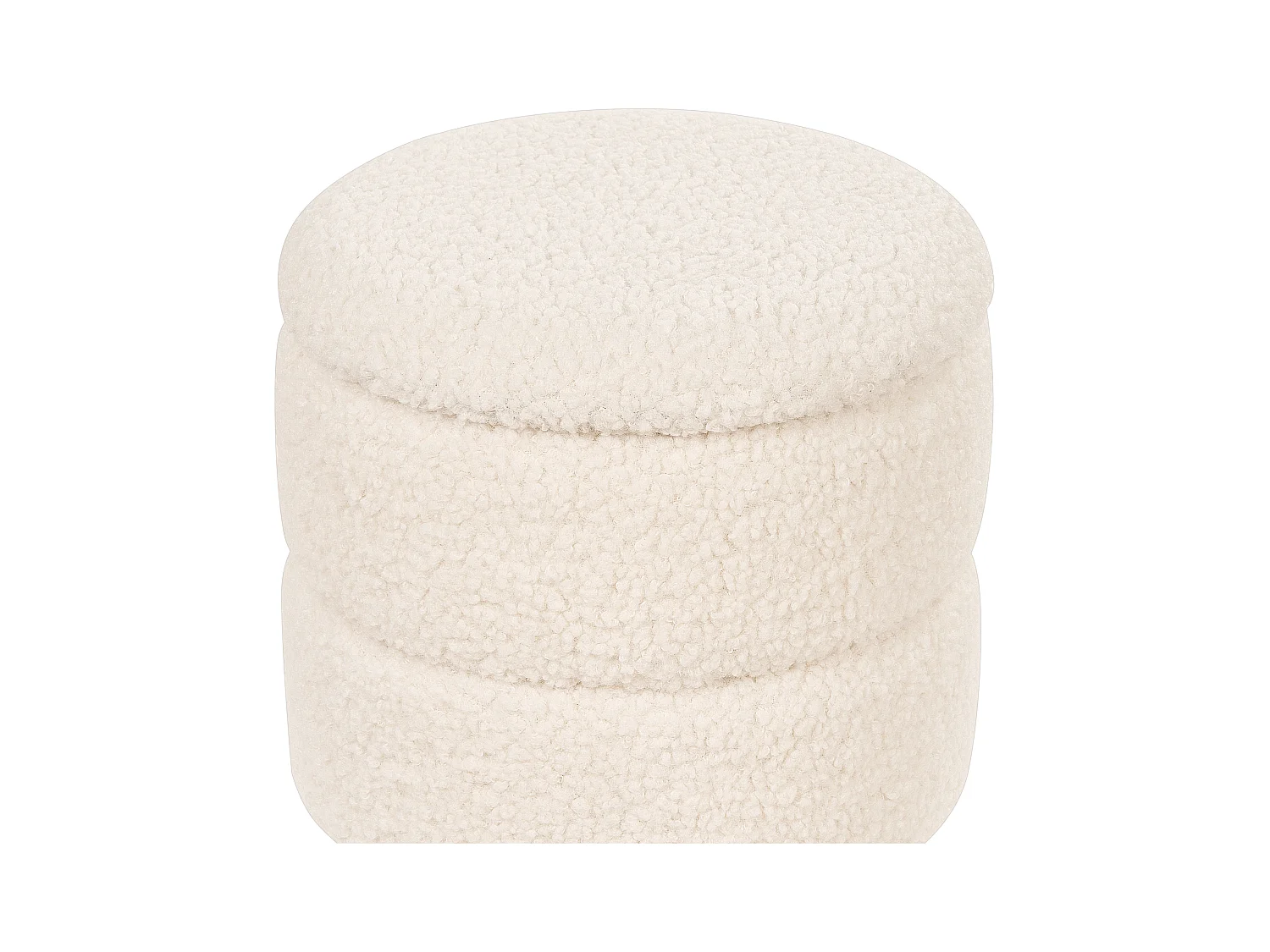 Pouf de rangement OGDEN Bouclé Blanc