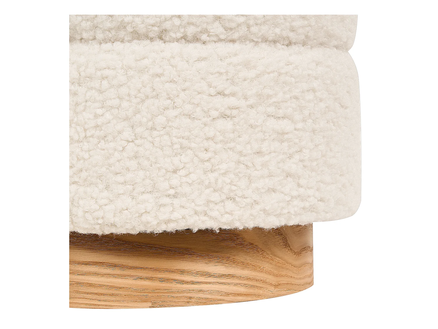 Pouf de rangement OGDEN Bouclé Blanc