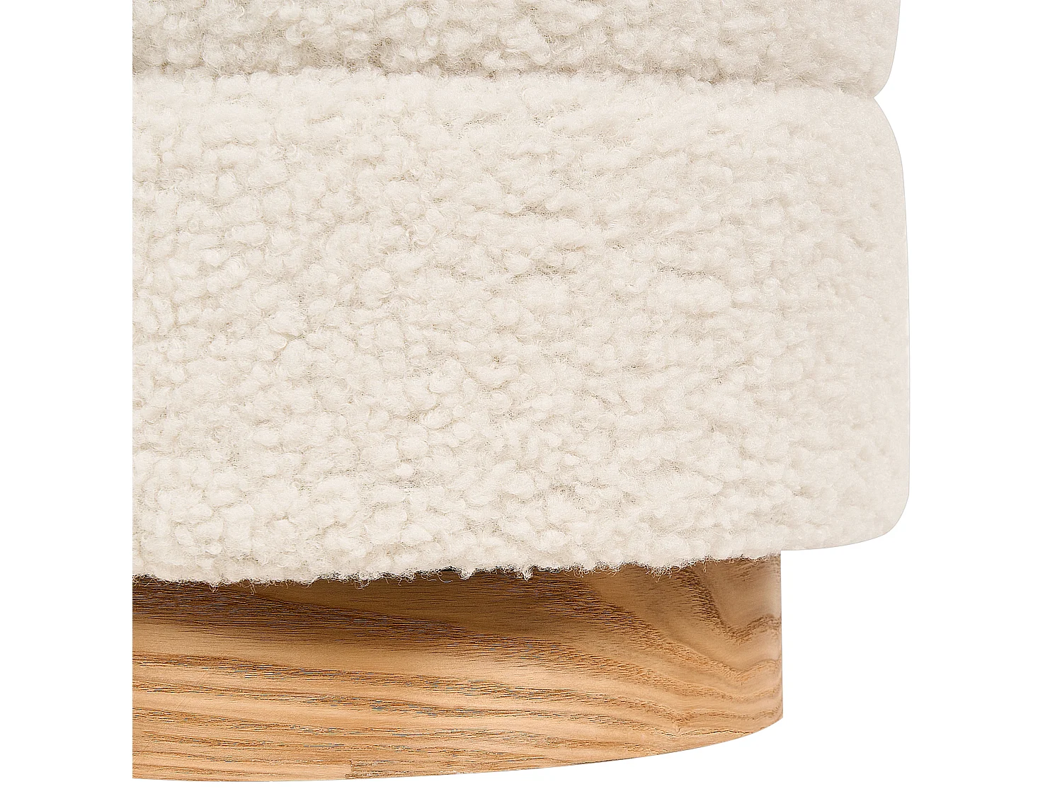 Poef met opbergruimte OGDEN Bouclé Wit 35 cm 35 cm 38 cm