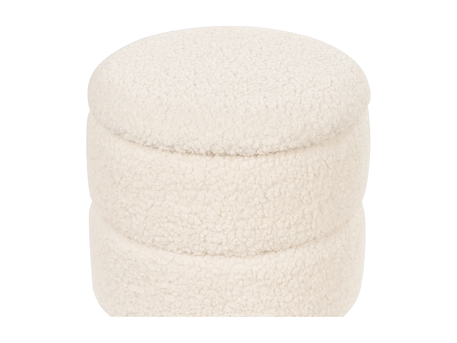 Pouf de rangement OGDEN Bouclé Blanc