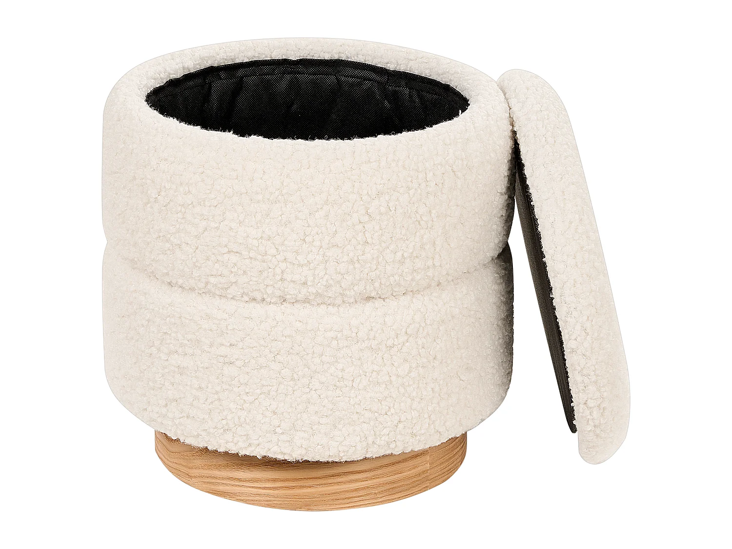 Storage Pouffe OGDEN Boucle White