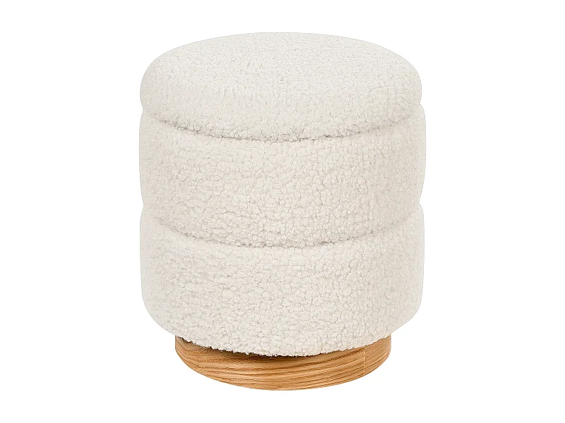 Pouf de rangement OGDEN Bouclé Blanc
