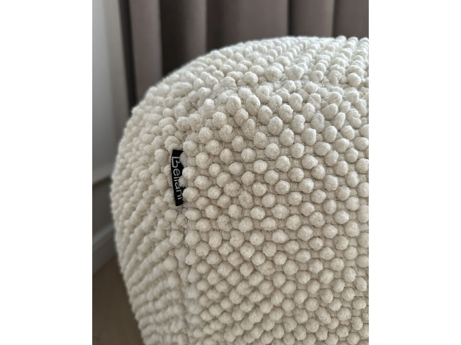 Pouf JOARA Coton Beige 45 cm 45 cm 45 cm
