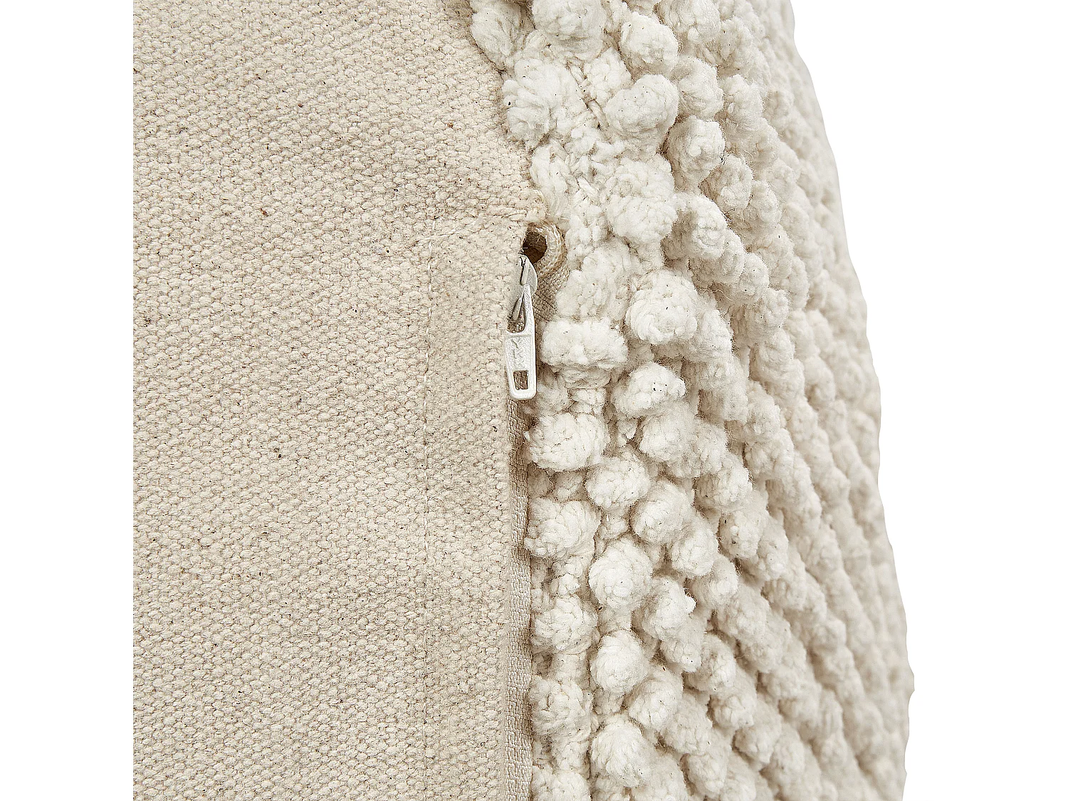 Pouf JOARA Coton Beige 45 cm 45 cm 45 cm