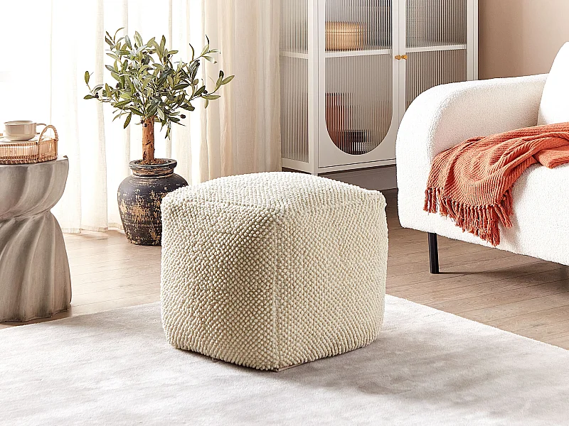 Pouf JOARA Coton Beige
