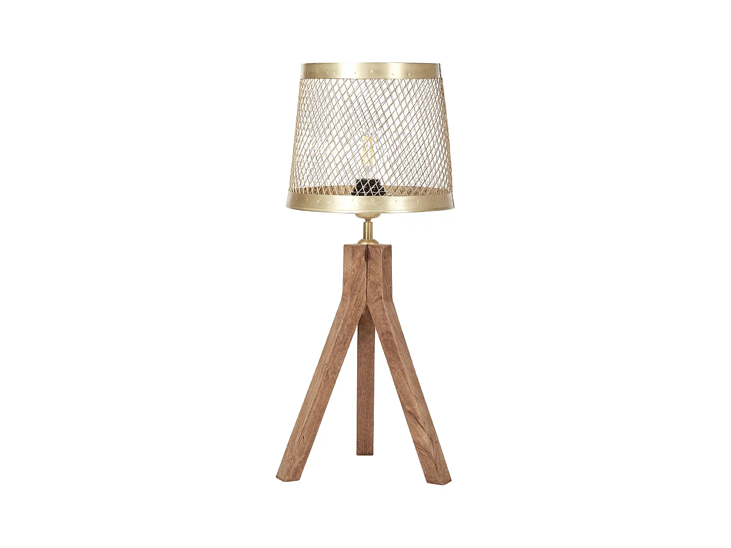 Lampe à poser BEKI Bois de manguier Marron