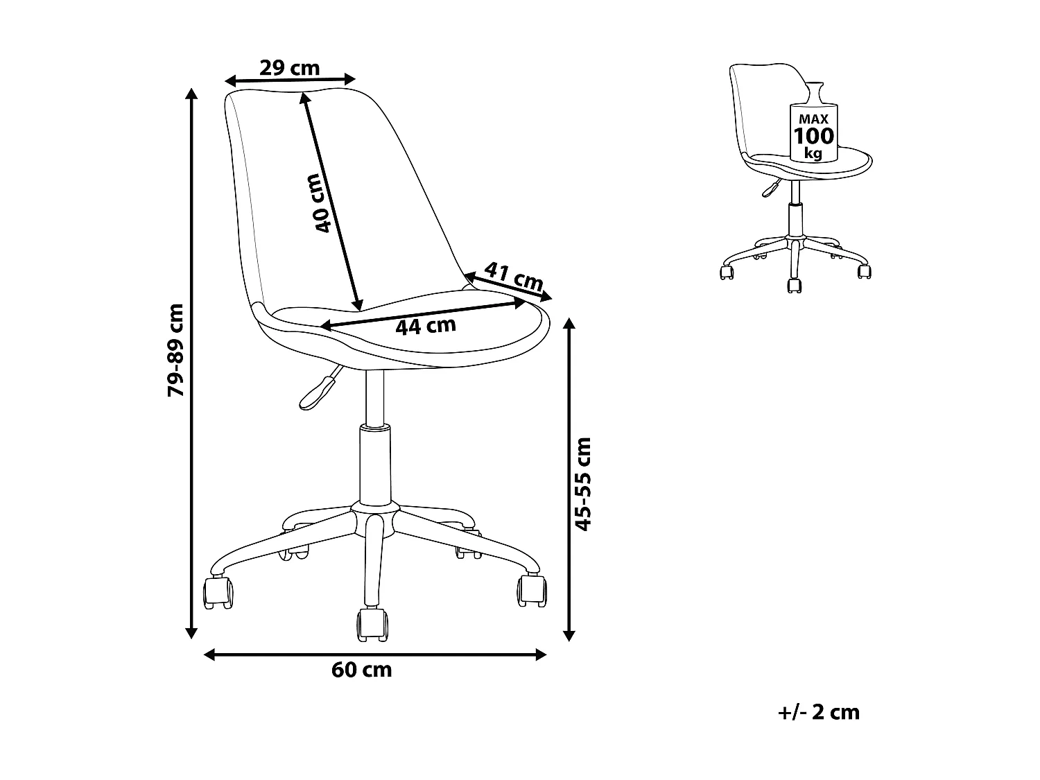 Bureaustoel Stof Grafietgrijs DAKOTA