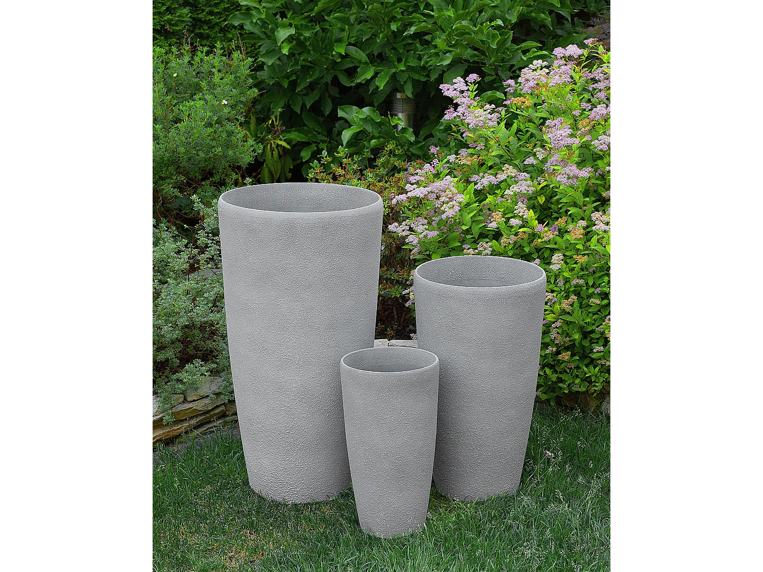 Set of 2 Plant Pots ABDERA 31 cm Grey
