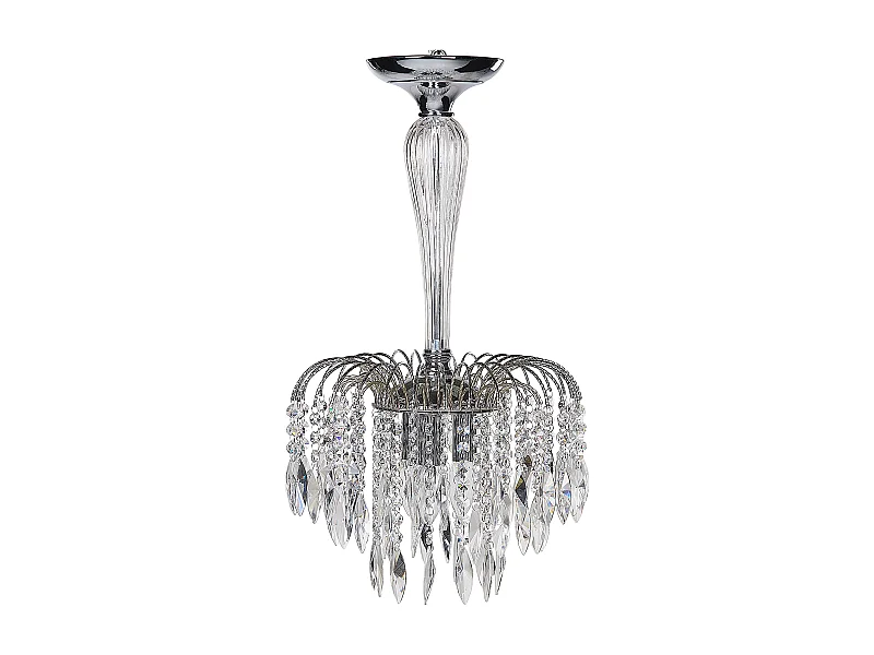 Traditionelle Vintage Kronleuchter Hängeleuchte Pendelleuchte Glas Kristalle 3 Licht Metall Silber Orara