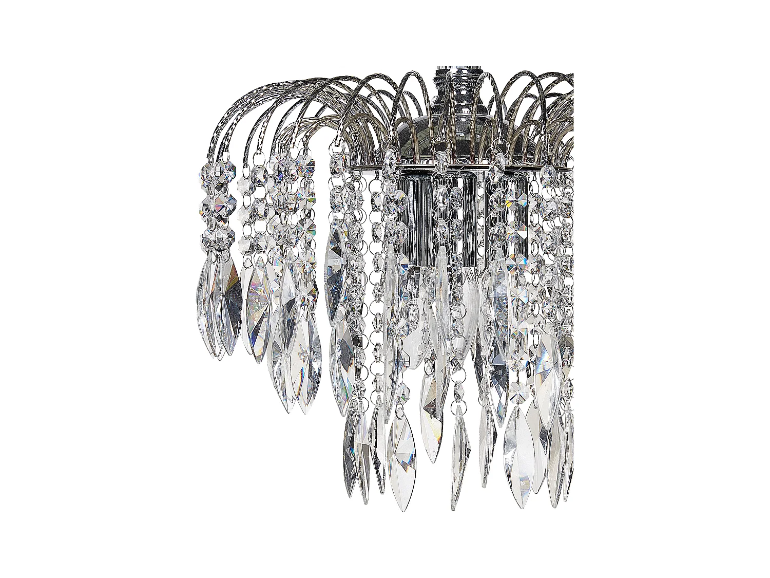 Traditionelle Vintage Kronleuchter Hängeleuchte Pendelleuchte Glas Kristalle 3 Licht Metall Silber Orara