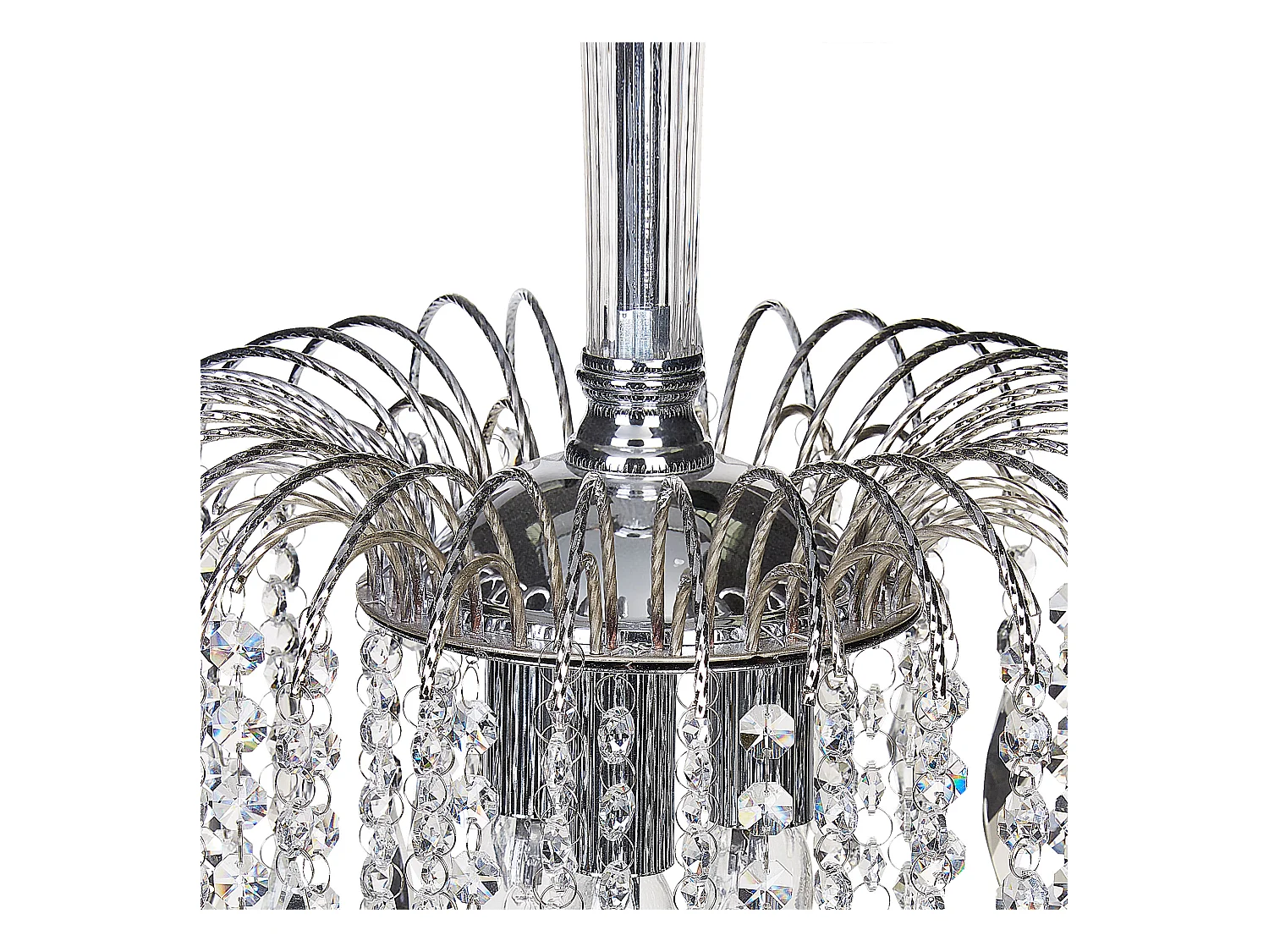 Traditionelle Vintage Kronleuchter Hängeleuchte Pendelleuchte Glas Kristalle 3 Licht Metall Silber Orara