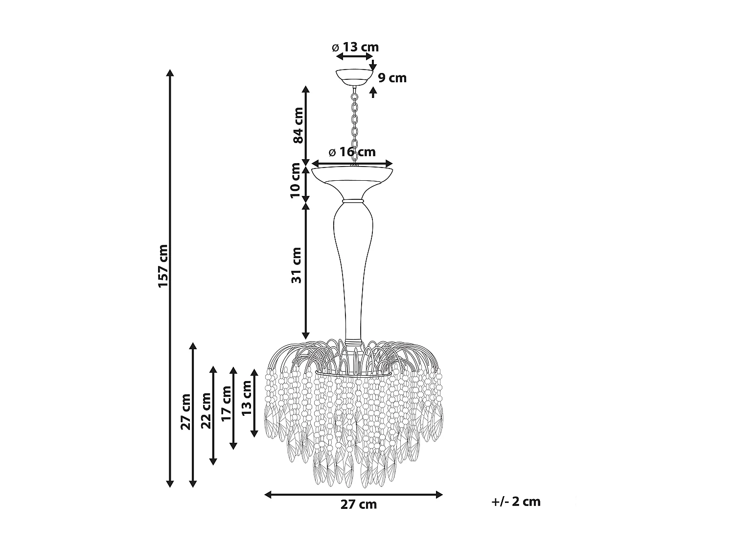 Kroonluchter ORARA Metaal Zilver