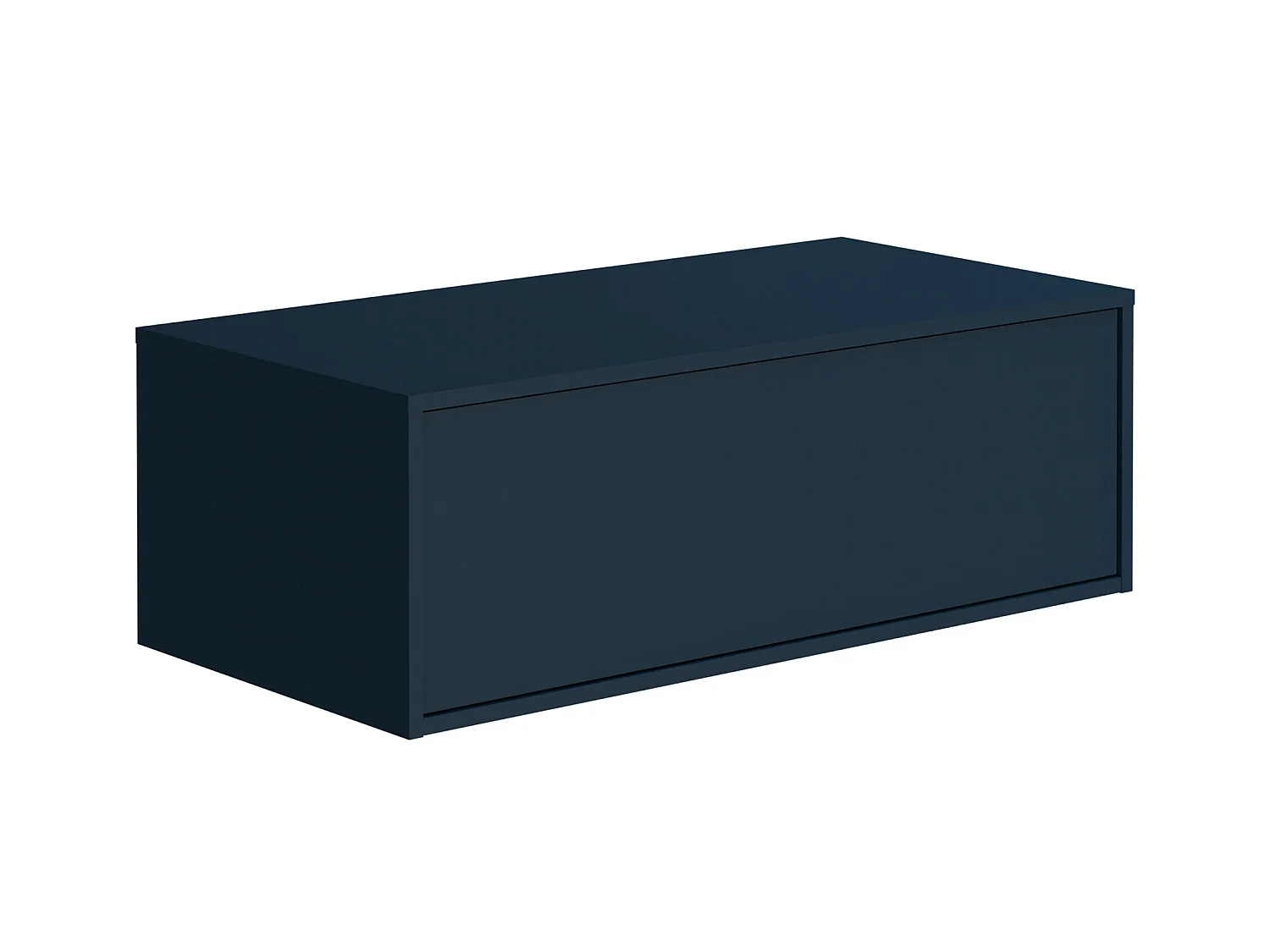 Nachtblauw hangend badkamermeubel met enkele wastafel en twee lades - 94 cm - TEANA II