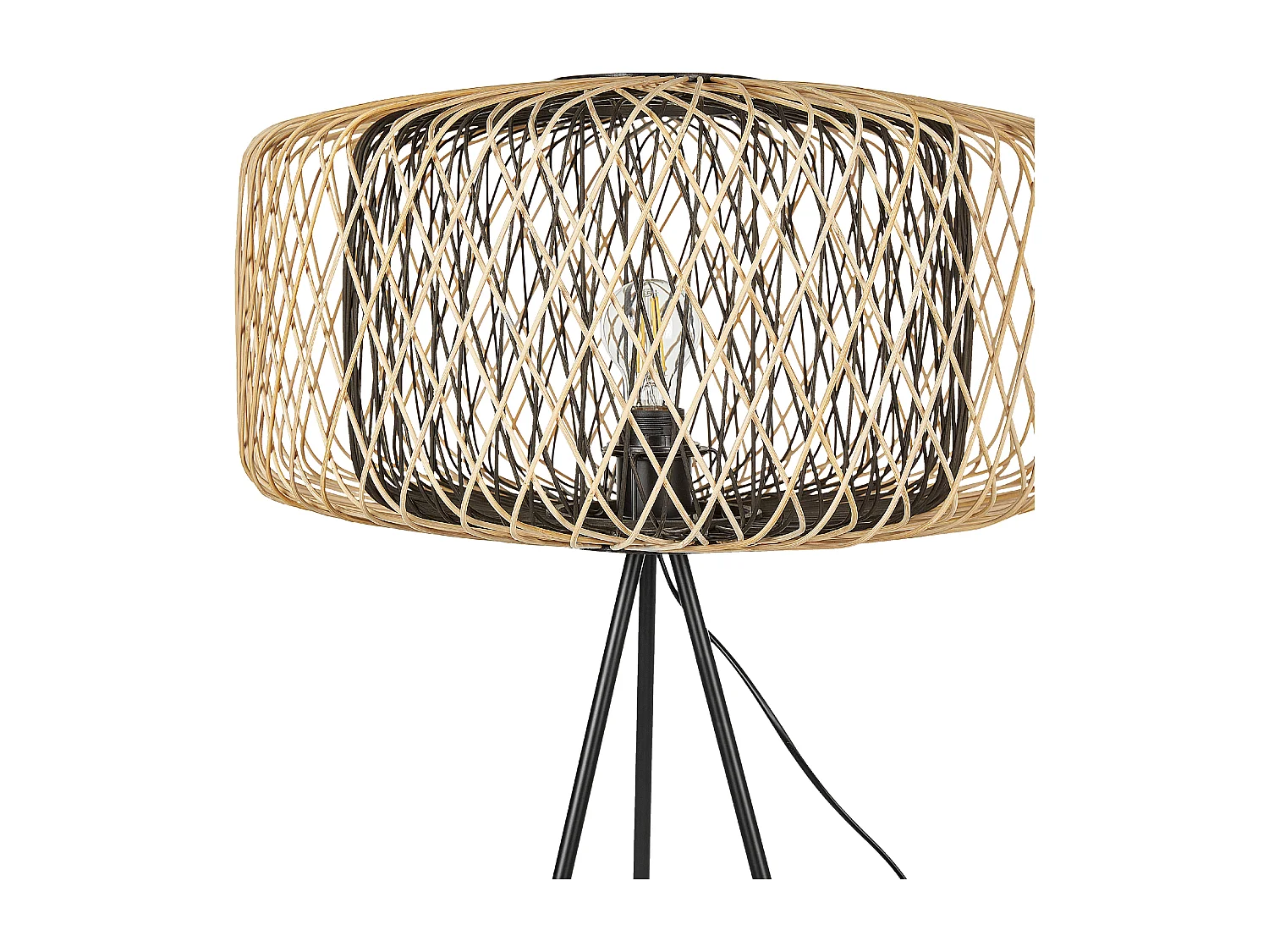 Lampadaire JAVARI Bambou Naturel Marron clair Noir