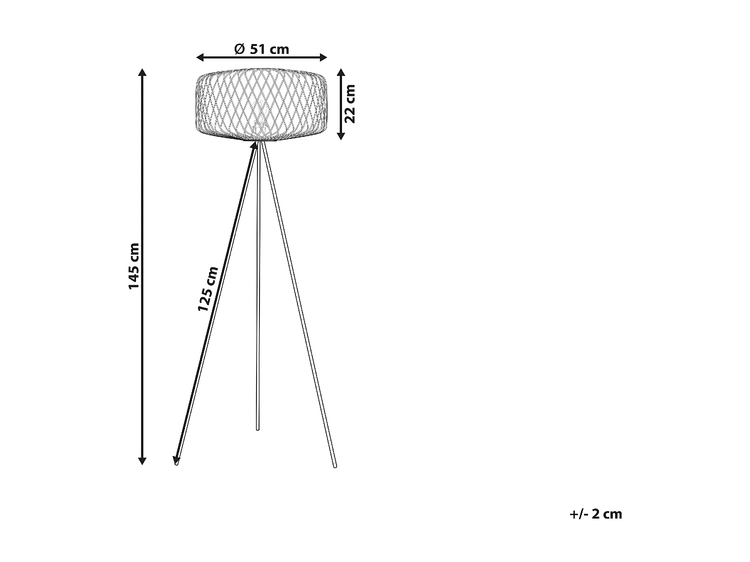 Lampadaire JAVARI Bambou Naturel Marron clair Noir