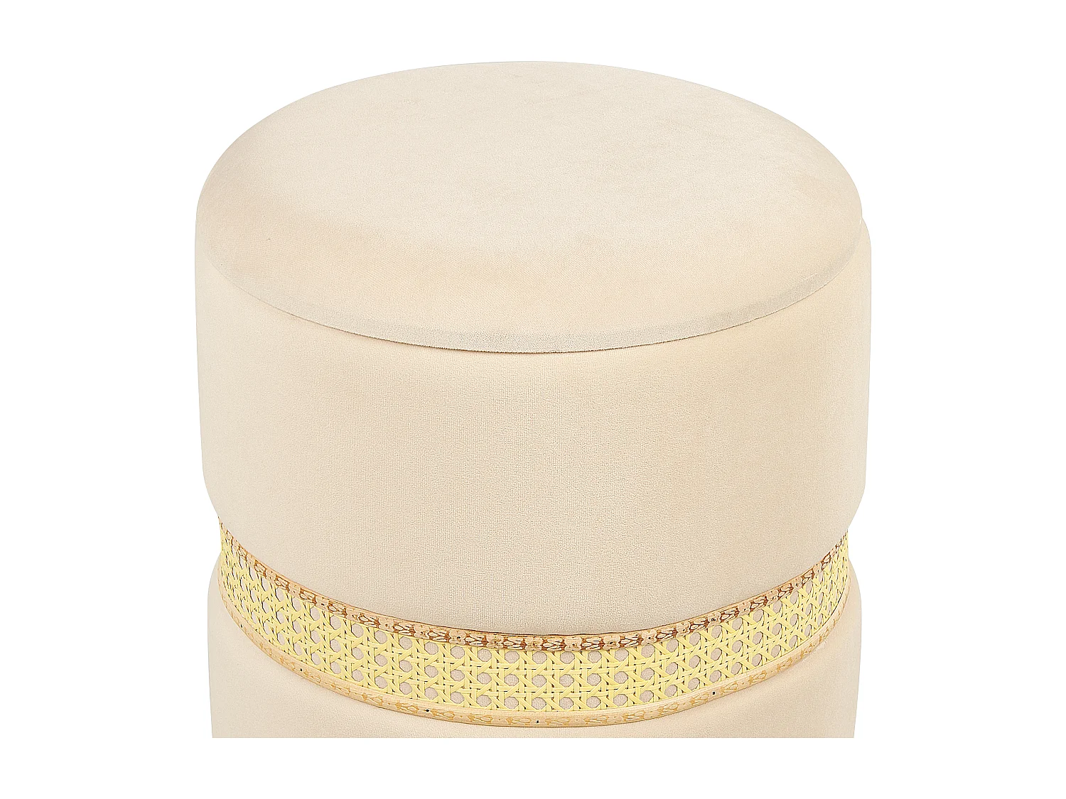 Set di 2 pouf contenitore MEDFORD Velluto Crema 30/34 cm 30/34 cm 38/43 cm