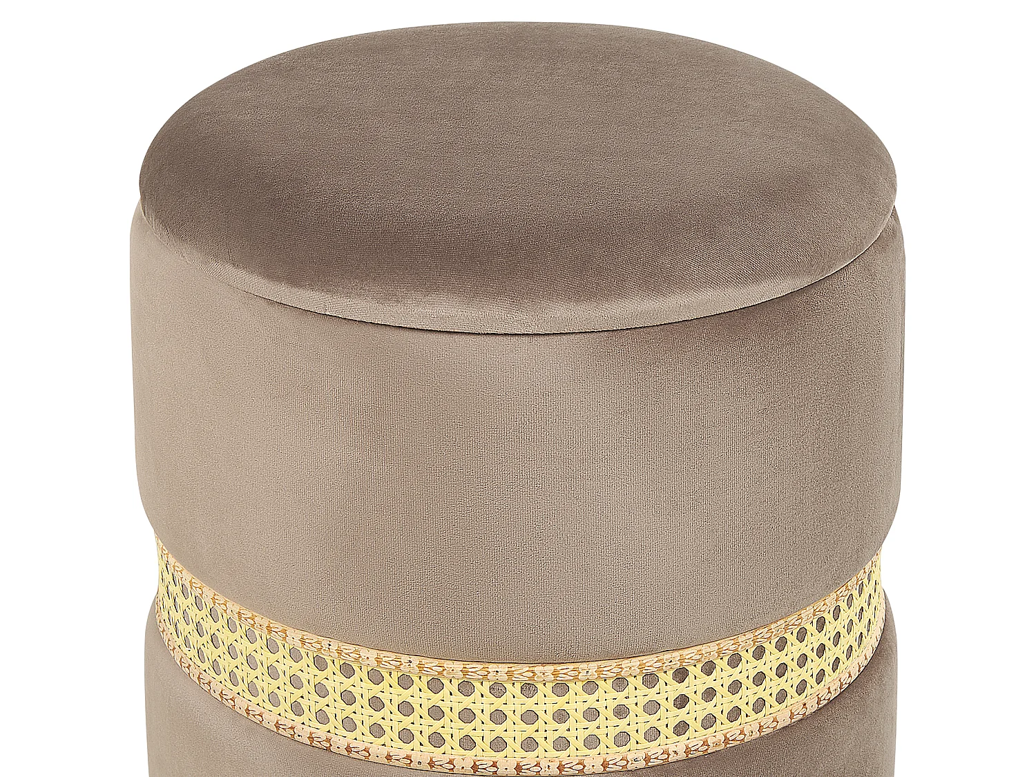 Set di 2 pouf contenitore MEDFORD Velluto Tortora 30/34 cm 30/34 cm 38/43 cm
