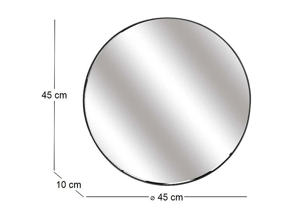 Runder Spiegel mit Eisenregal 45 cm