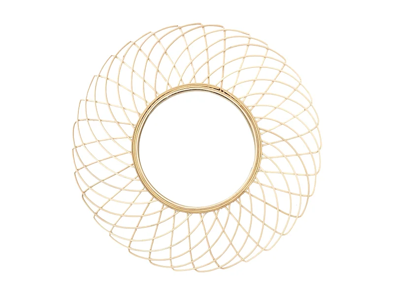 Miroir Rotin Rosace 90cm Beige