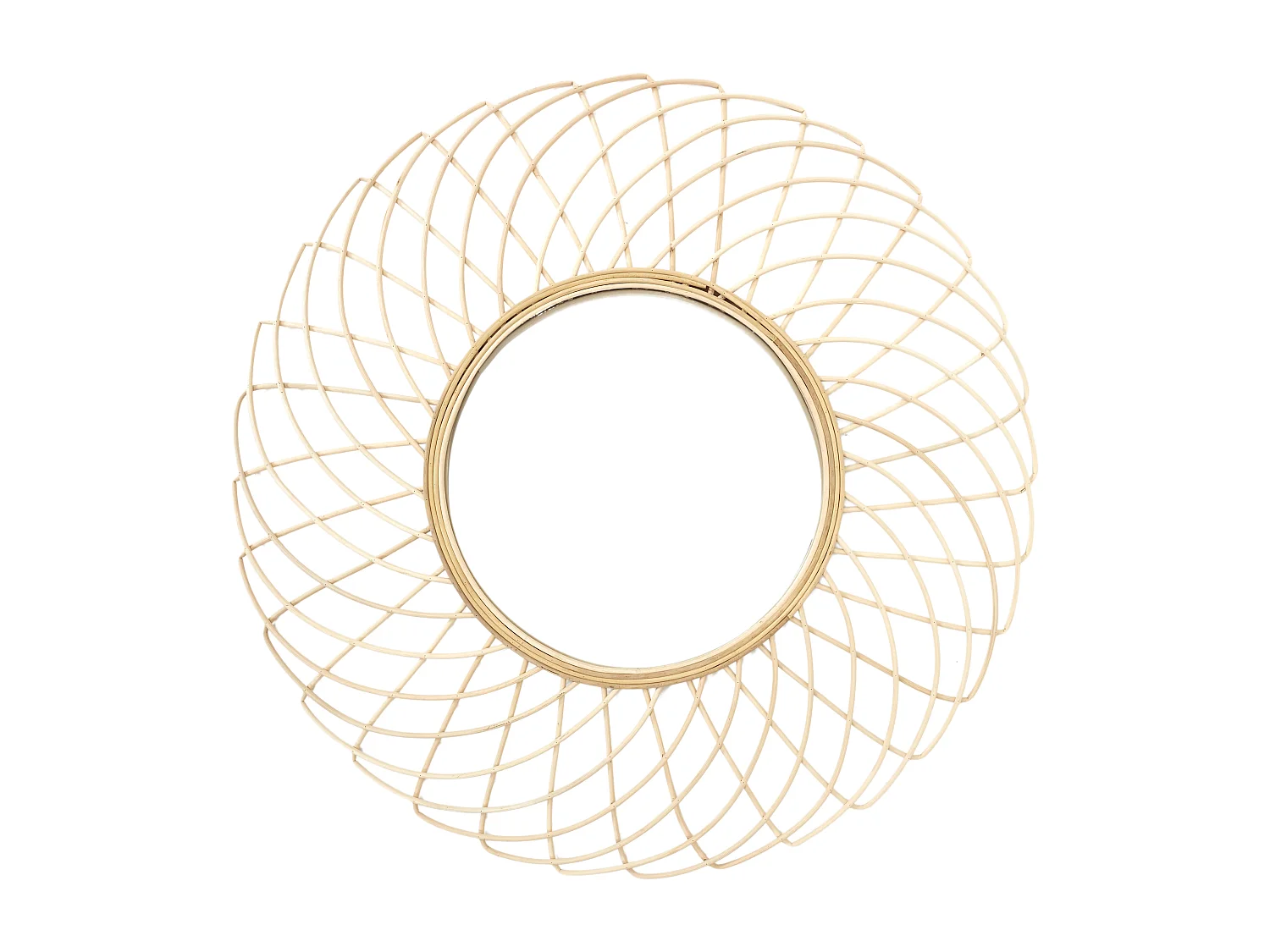 Miroir Rotin Rosace 90cm Beige